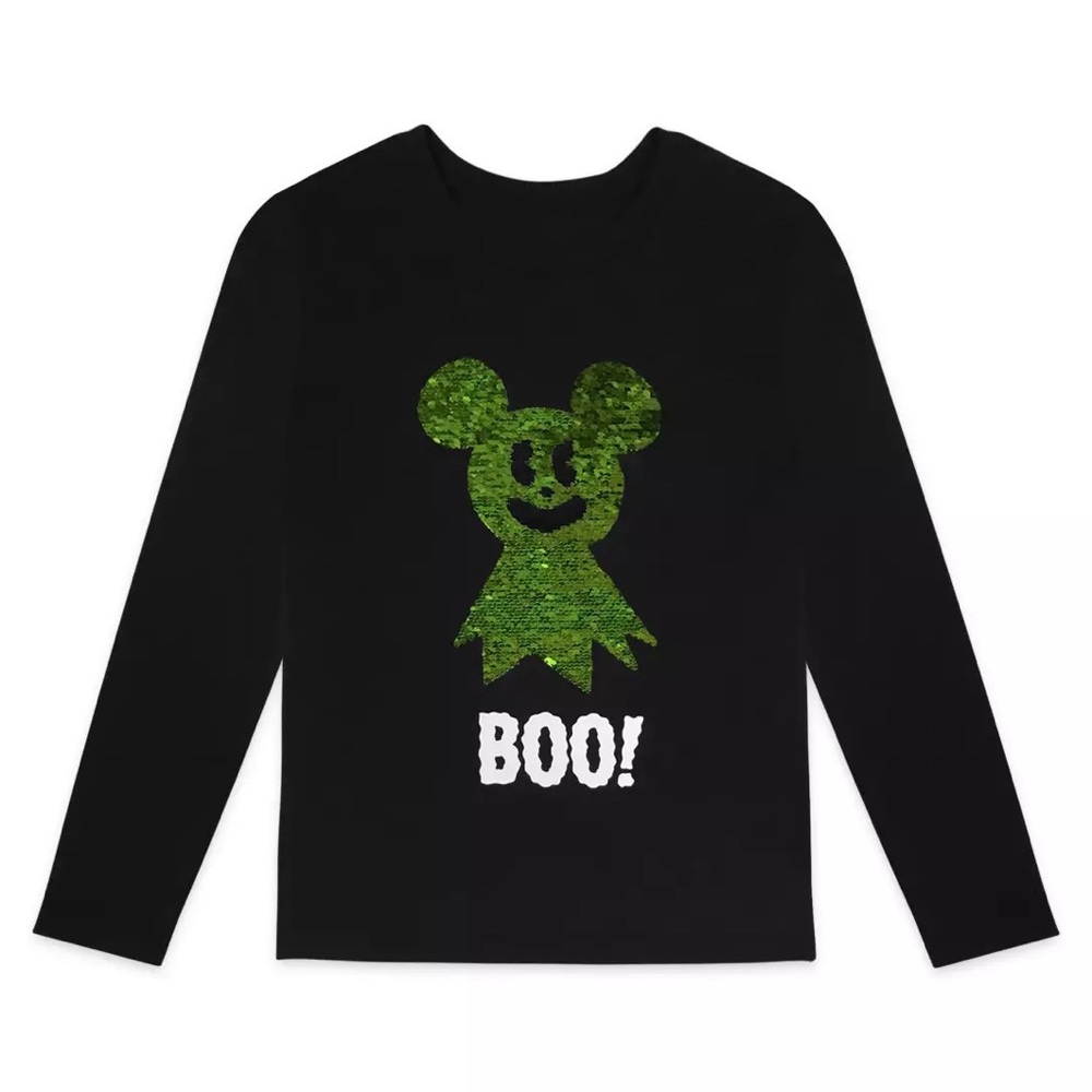Disney Mickey Mouse Halloween Long Sleeve Reversible Sequin T-Shirt for Kids (N…